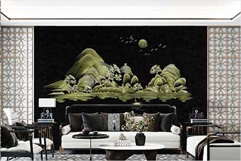 德州森佰汇航空纤维墙咔（湖光山色）